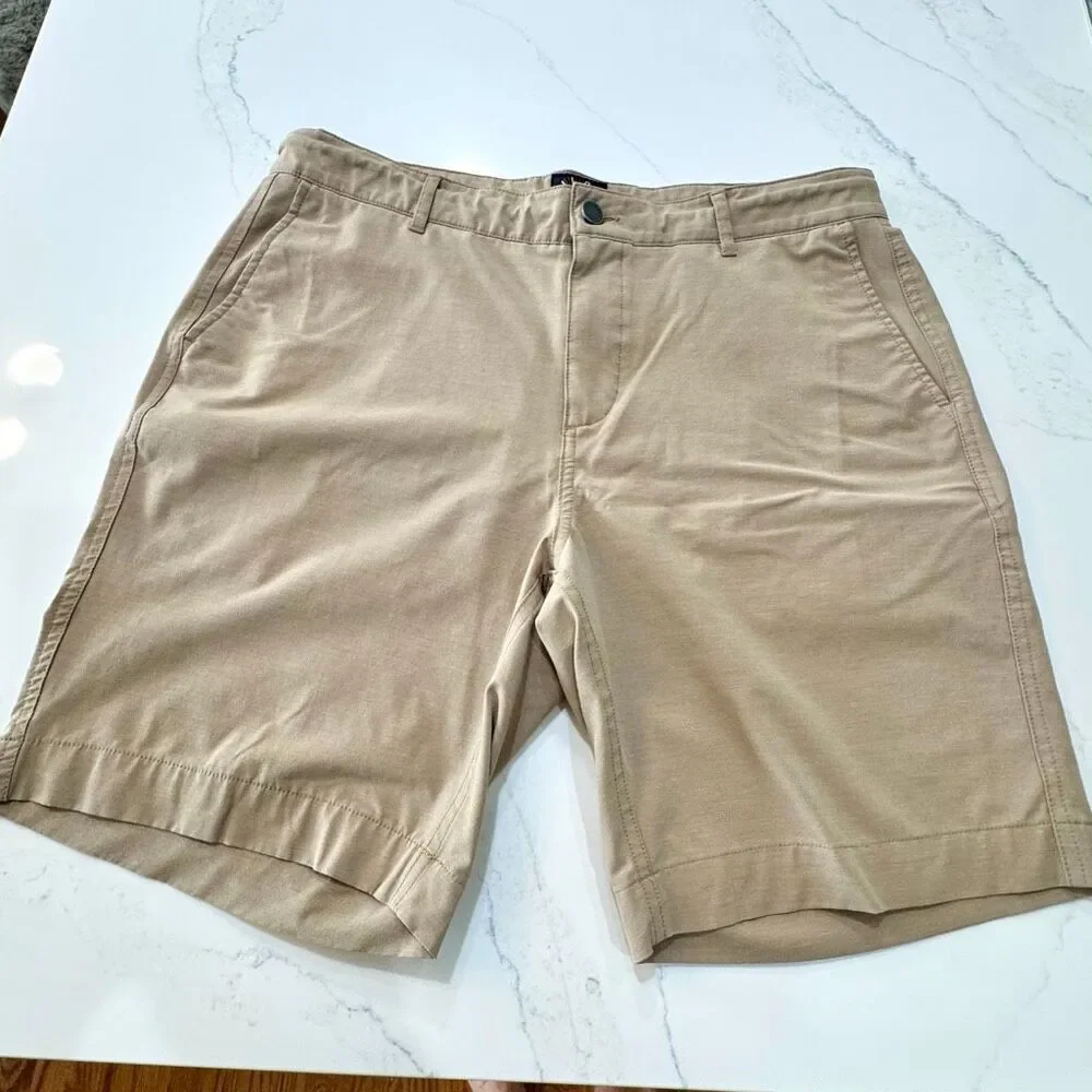 Faherty All Day Hybrid Shorts. Tan. Size 34.